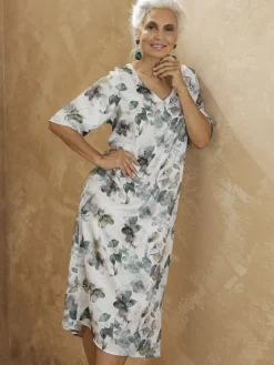 Clearance Robe effet satiné manches larges Femme Robe