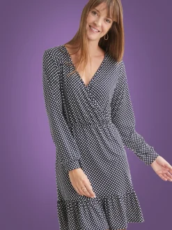 Clearance Robe en maille effet cache-coeur Femme Robe