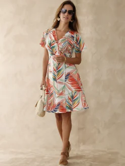 Hot Robe en maille effet portefeuille Femme Robe