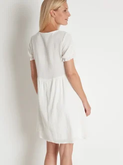 Best Robe en tissu effet gaufré pur coton Femme Robe