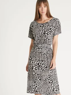 Clearance Robe encolure bateau en maille fluide Femme Robe