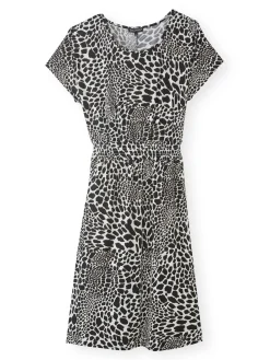 Clearance Robe encolure bateau en maille fluide Femme Robe