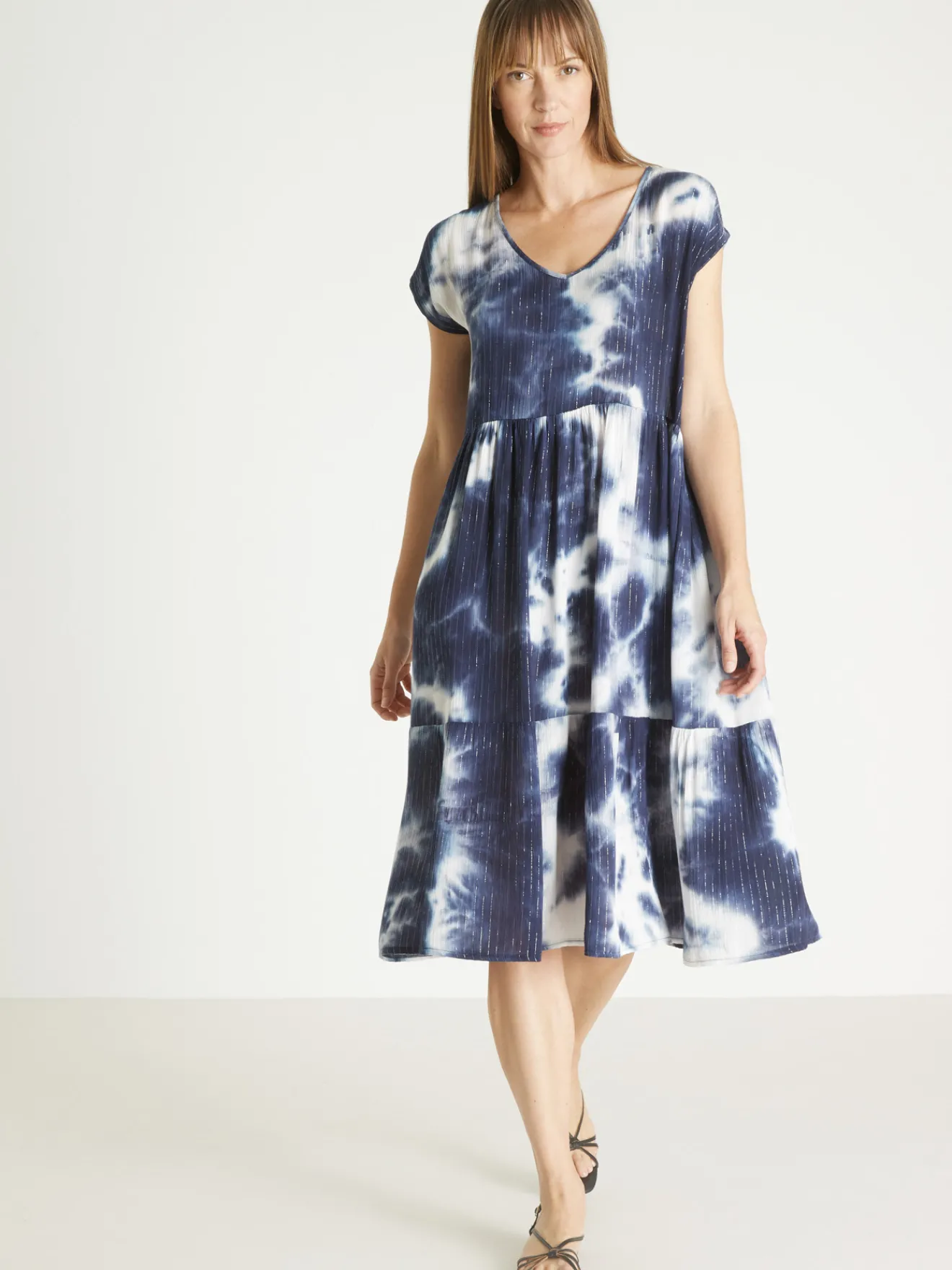 Robe tie and dye à volants Femme Robe