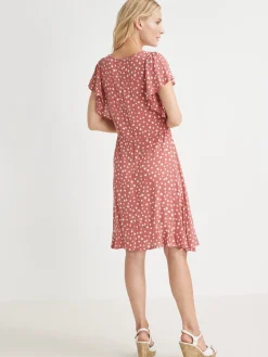 Discount Robe volantée en crêpe fluide Femme Robe