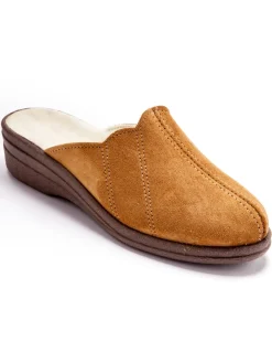 Sabots cuir fourrés laine majoritaire Femme Pantoufles, Chaussons