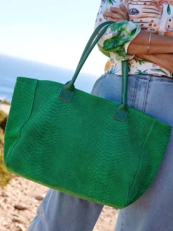 Sale Sac style cabas en cuir Femme Accessoires Et Bijoux