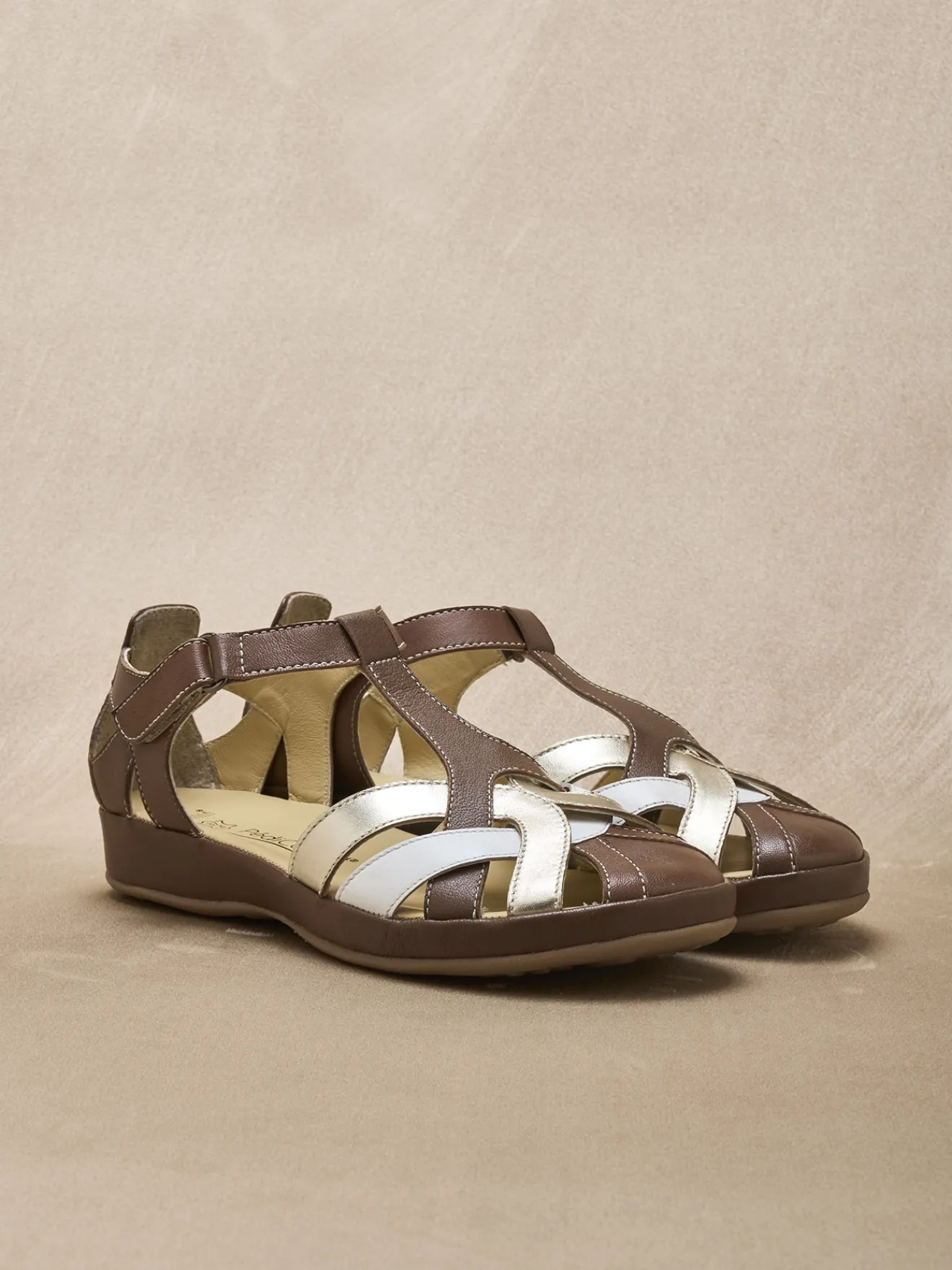 New Salomés cuir à brides croisées Femme Salomés