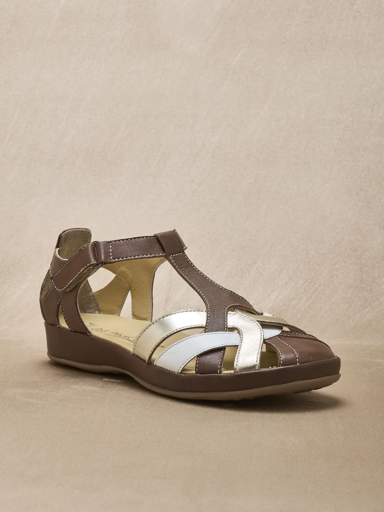 New Salomés cuir à brides croisées Femme Salomés