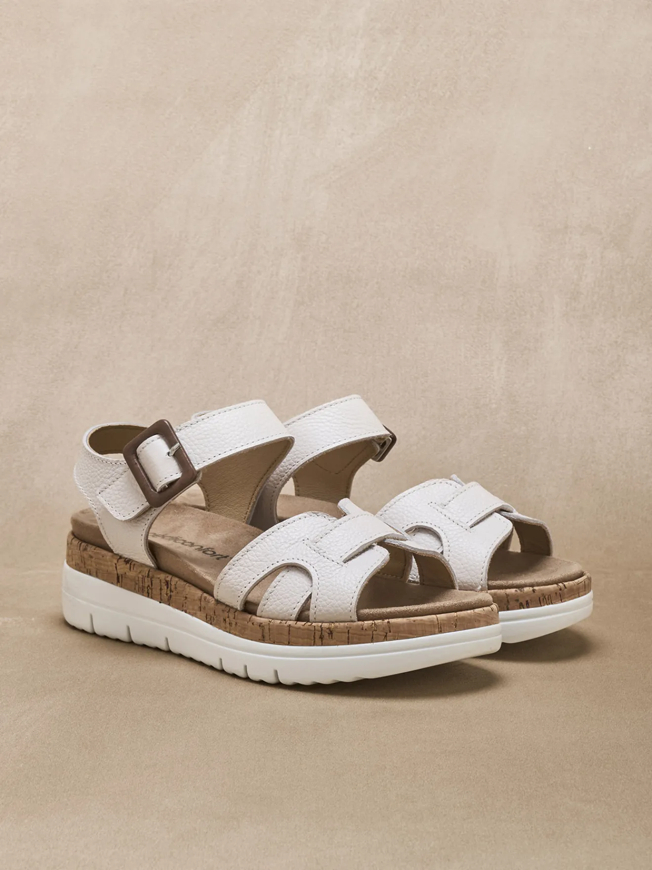 Sale Sandales à scratch semelle amovible Femme Sandales