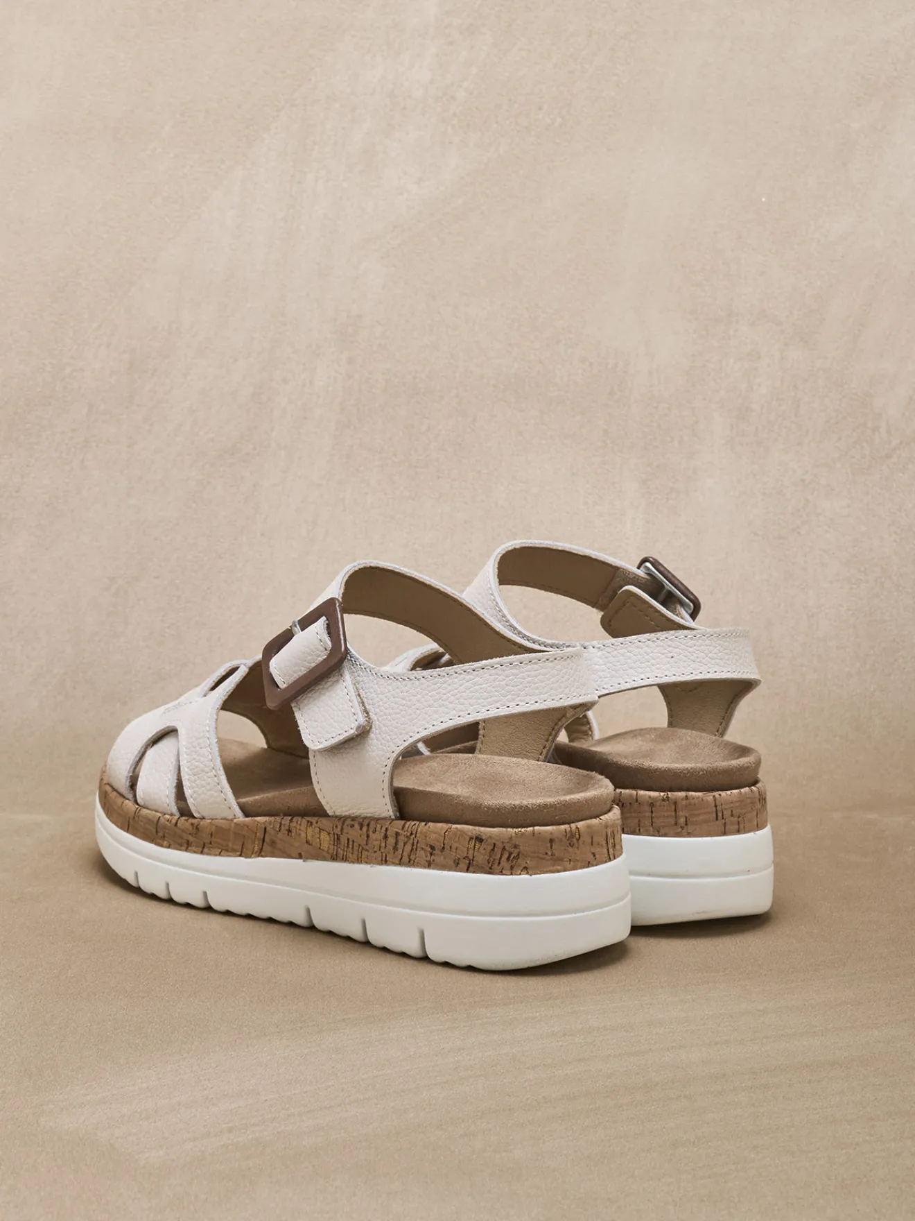 Sale Sandales à scratch semelle amovible Femme Sandales