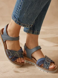 Best Sandales compensées double scratch Femme Sandales