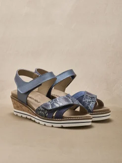 Best Sandales compensées double scratch Femme Sandales