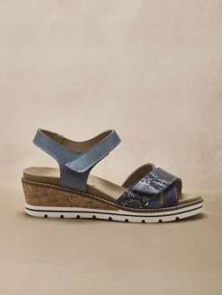 Best Sandales compensées double scratch Femme Sandales