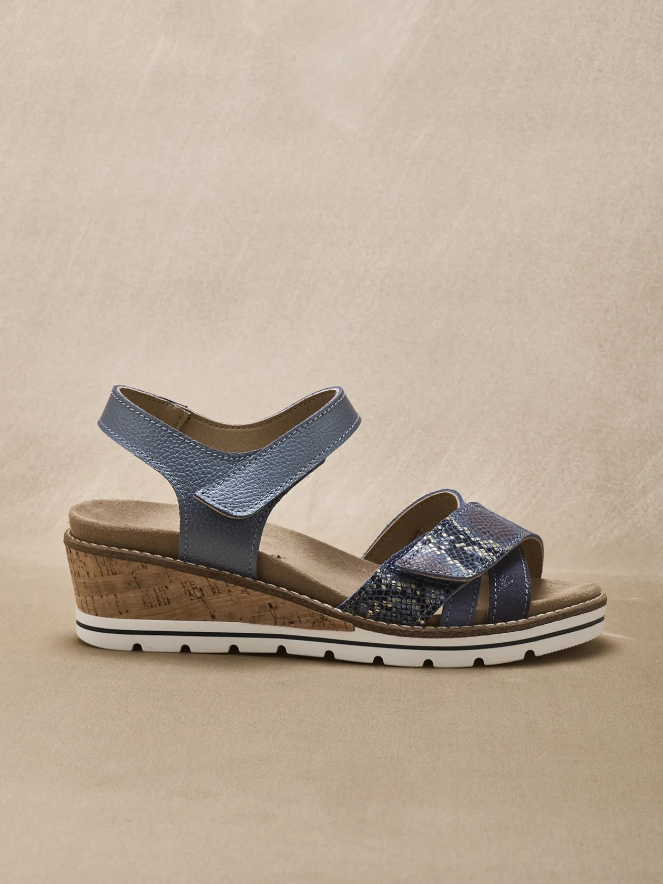 Best Sandales compensées double scratch Femme Sandales