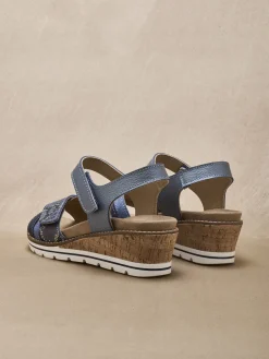 Best Sandales compensées double scratch Femme Sandales