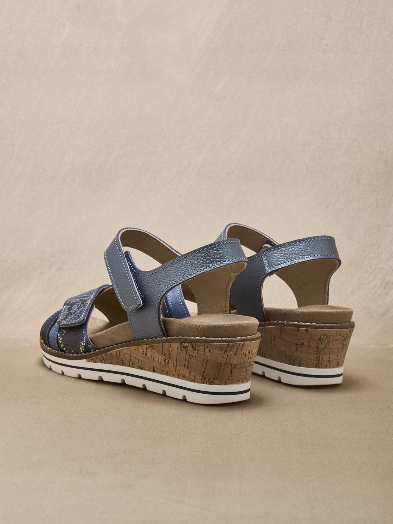 Best Sandales compensées double scratch Femme Sandales