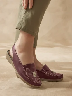 Sale Sandales cuir ajouré élastiquées Femme Sandales