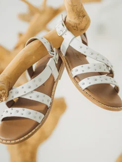 Best Sandales cuir détails cloutés Femme Sandales