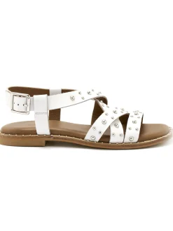 Best Sandales cuir détails cloutés Femme Sandales