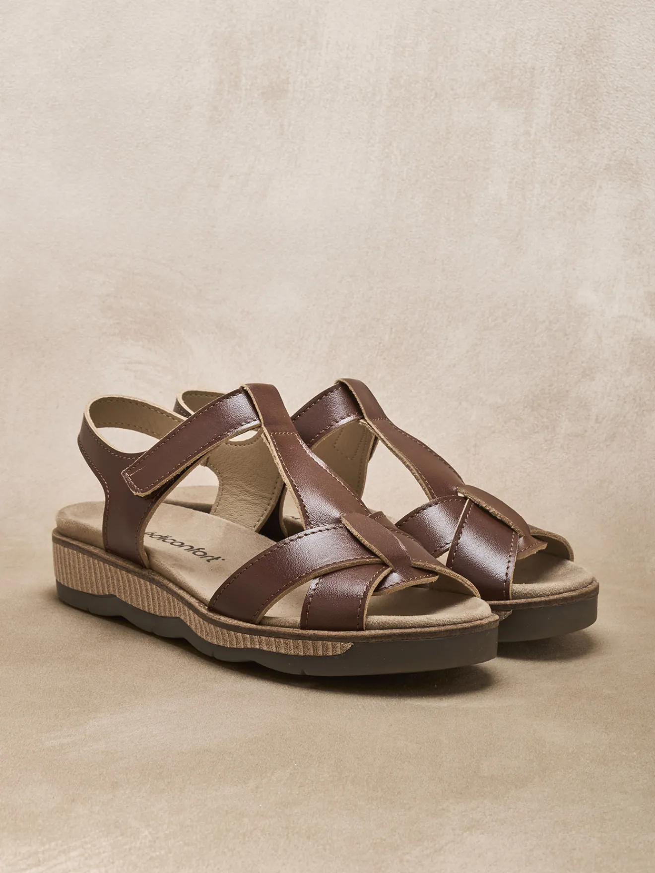 Sandales scratch à aérosemelle amovible Femme Sandales