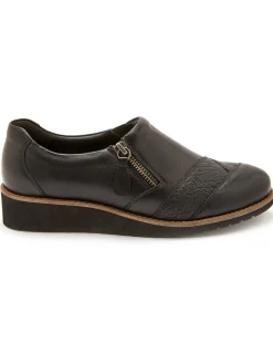 Hot Sans-gêne cuir zippés et élastiqués Femme Mocassins, Sans-Gênes