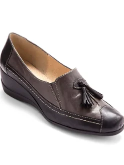 Hot Sans-gêne en cuir largeur confort Femme Mocassins, Sans-Gênes