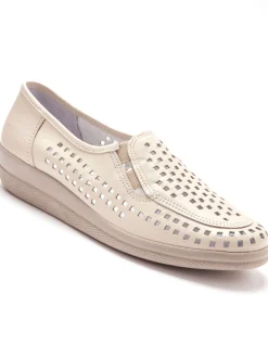 Sans-gêne en cuir perforés Femme Mocassins, Sans-Gênes