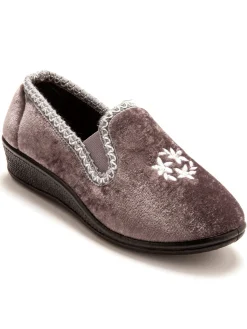 Discount Sans-gêne en velours lot de 2 paires Femme Pantoufles, Chaussons