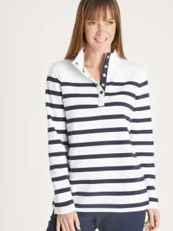 Outlet Sweat-shirt rayé col montant Femme Pull