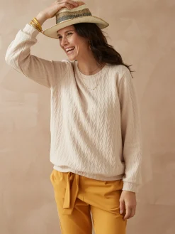 Sweat-shirt reliefé Femme Pull