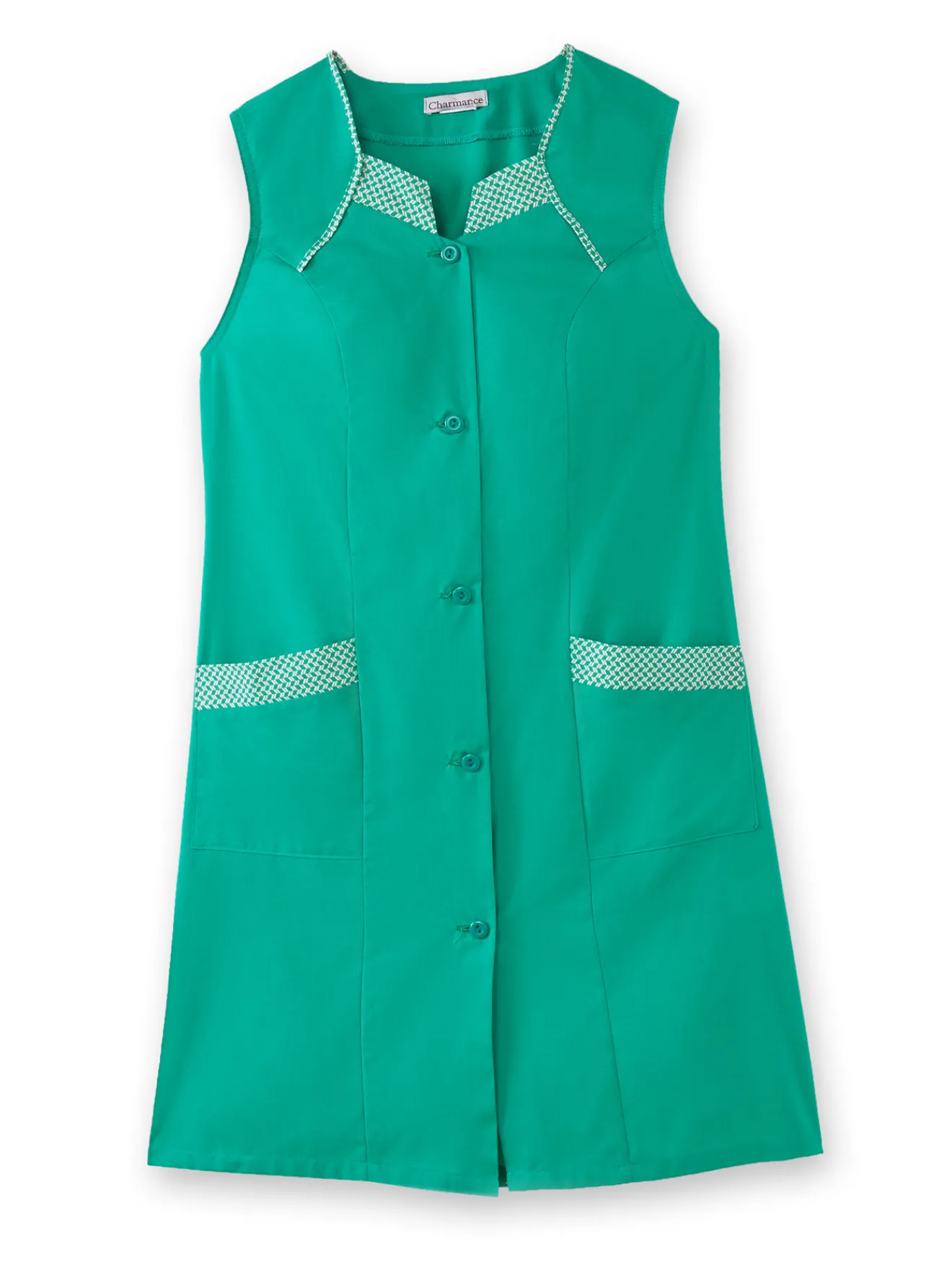 Hot Tablier 3/4 sans manches tout boutonné Femme Tablier