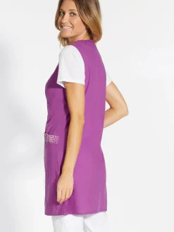 Online Tablier 3/4 sans manches tout boutonné Femme Tablier