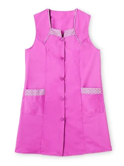 Online Tablier 3/4 sans manches tout boutonné Femme Tablier