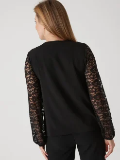 Hot Tee-shirt avec dentelle Femme T-Shirt