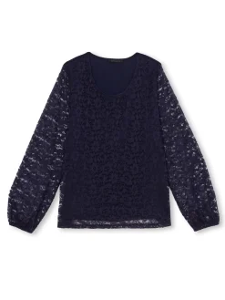 Hot Tee-shirt avec dentelle Femme T-Shirt