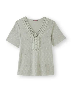 Best Tee-shirt avec macramé Femme T-Shirt
