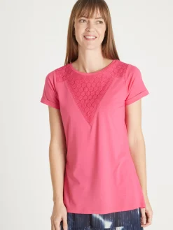 Tee-shirt brodé col rond Femme T-Shirt