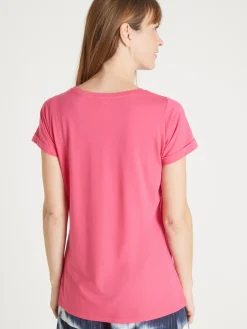Tee-shirt brodé col rond Femme T-Shirt