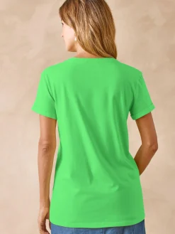 Sale Tee-shirt coton à broderies ajourées Femme T-Shirt