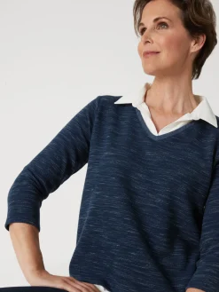 Clearance Tee-shirt effet 2 en 1 Femme T-Shirt