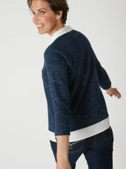 Clearance Tee-shirt effet 2 en 1 Femme T-Shirt