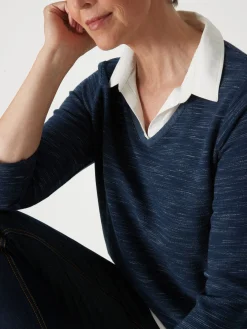 Clearance Tee-shirt effet 2 en 1 Femme T-Shirt