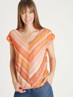 Best Tee-shirt effet dentelle Femme T-Shirt