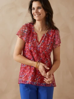 Sale Tee-shirt en maille dentelle Femme T-Shirt