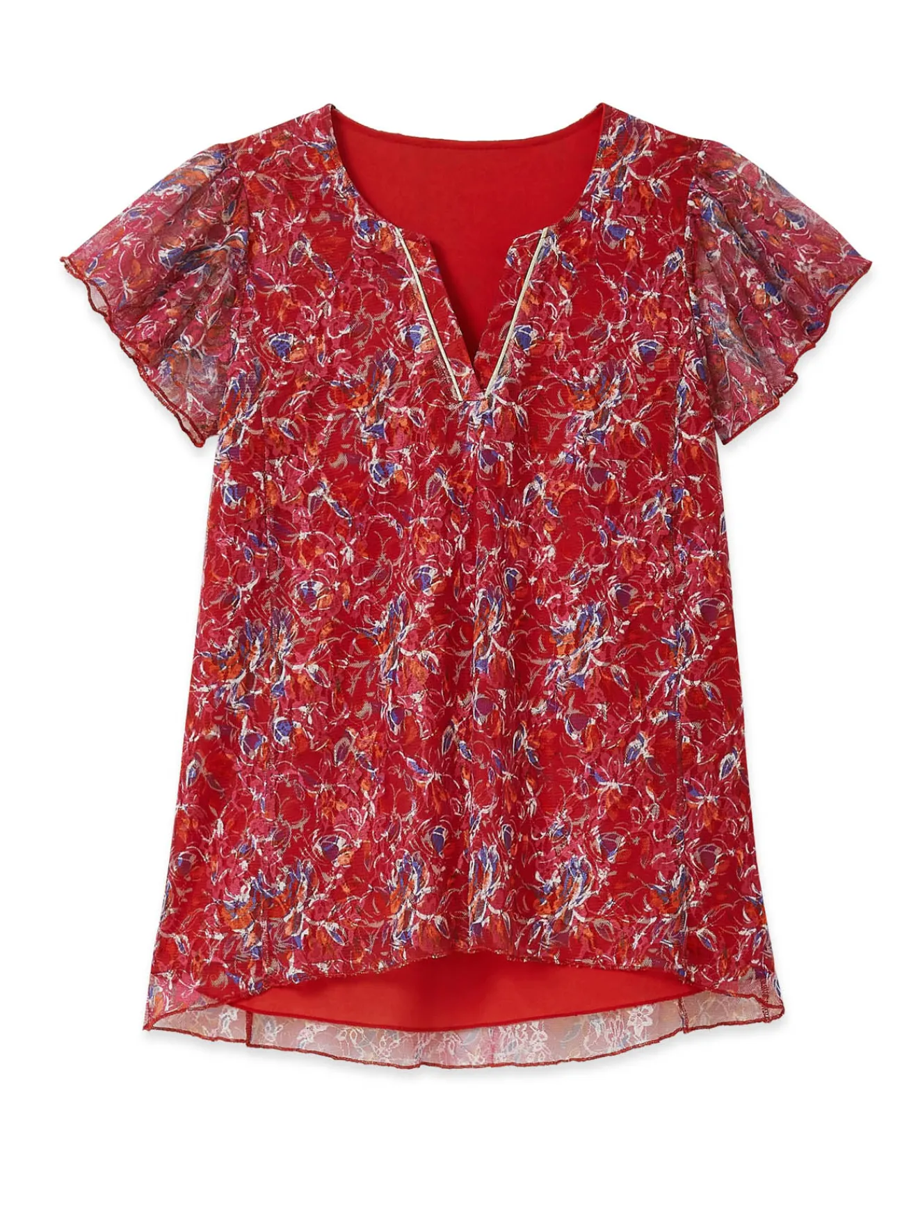 Sale Tee-shirt en maille dentelle Femme T-Shirt