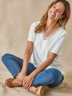 Sale Tee-shirt en maille fantaisie. Femme T-Shirt