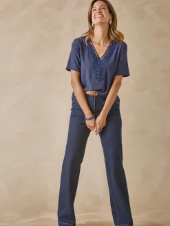 Hot Tee-shirt en maille fantaisie. Femme T-Shirt