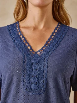 Hot Tee-shirt en maille fantaisie. Femme T-Shirt