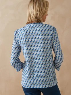 Outlet Tee-shirt maille gaufrée col volanté Femme T-Shirt