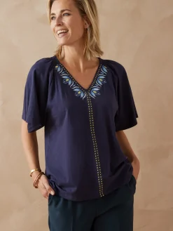 Tee-shirt manches courtes papillon Femme T-Shirt